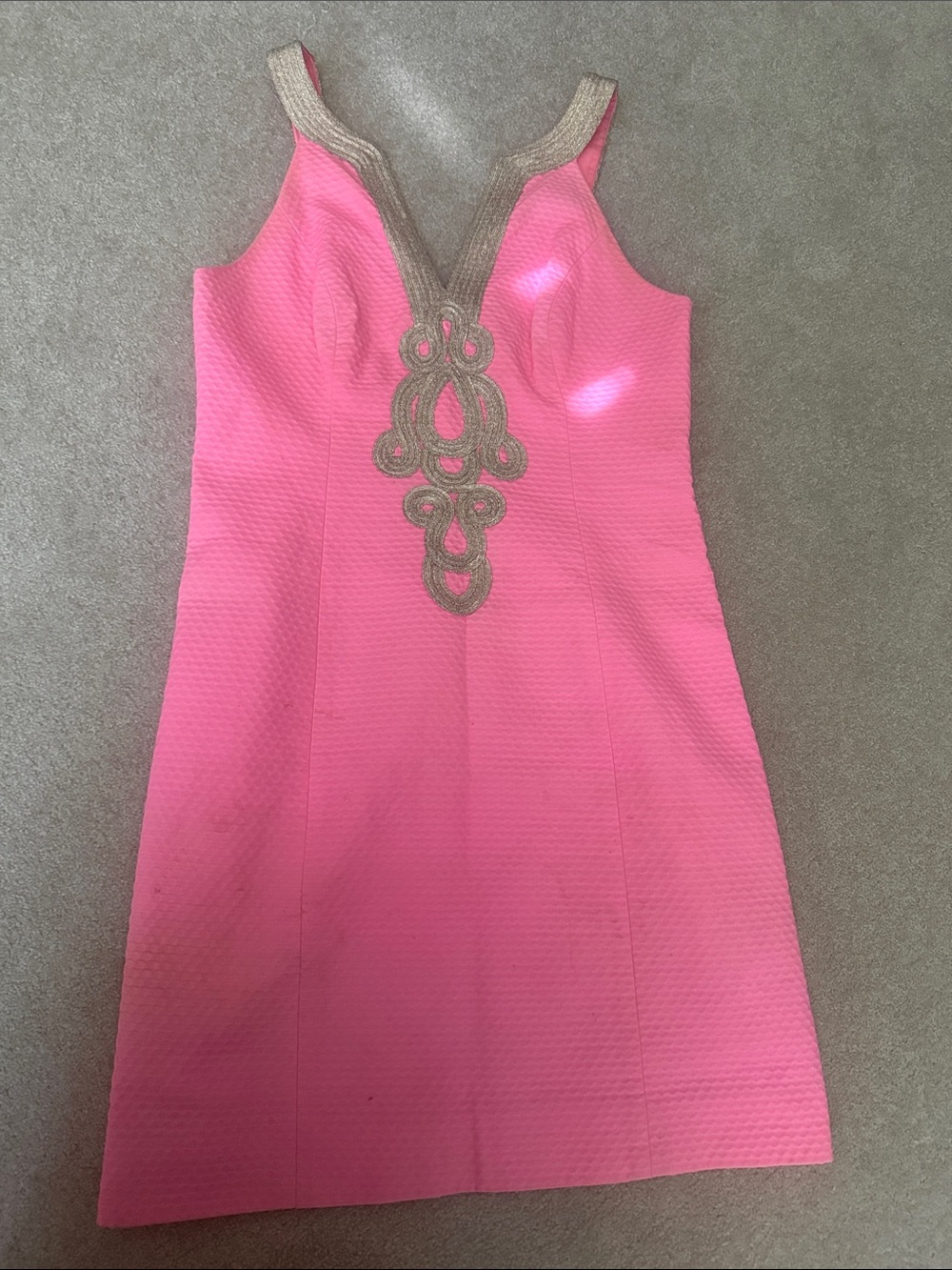 Lilly Pulitzer Pink Shift Dress with Gold